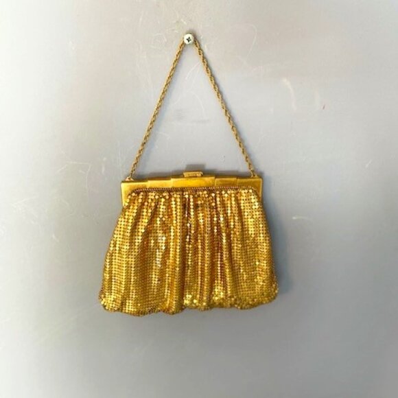 Vintage Whiting & Davis gold mesh purse - Picture 1 of 10
